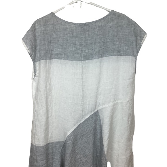 OSKA Linen Midi Dress White Gray #510 - Picture 4 of 8